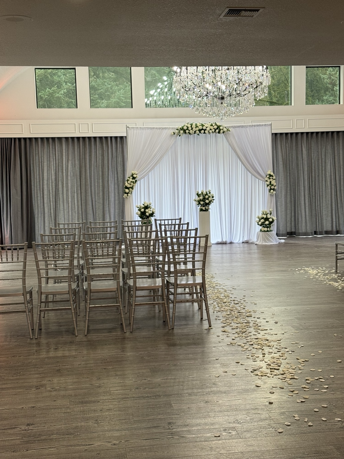 White Ceremony Setup